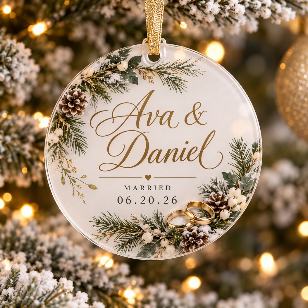 Wedding First Christmas Ornament — Photo 1