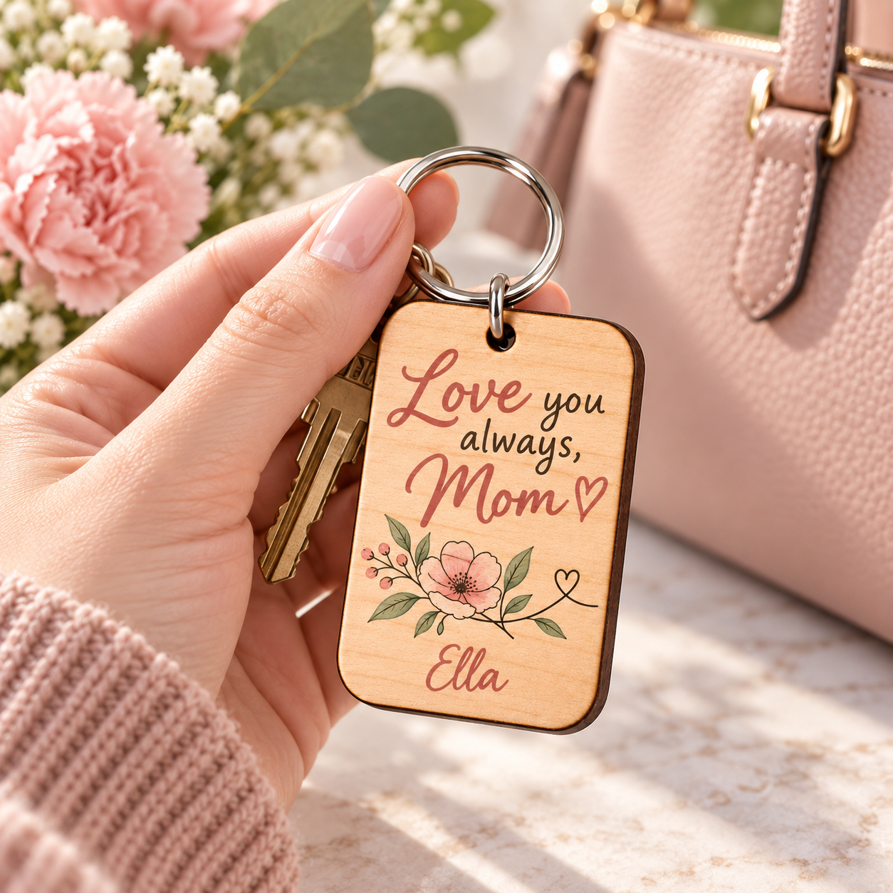 Personalized Mother’s Day Message Keychain — Photo 1