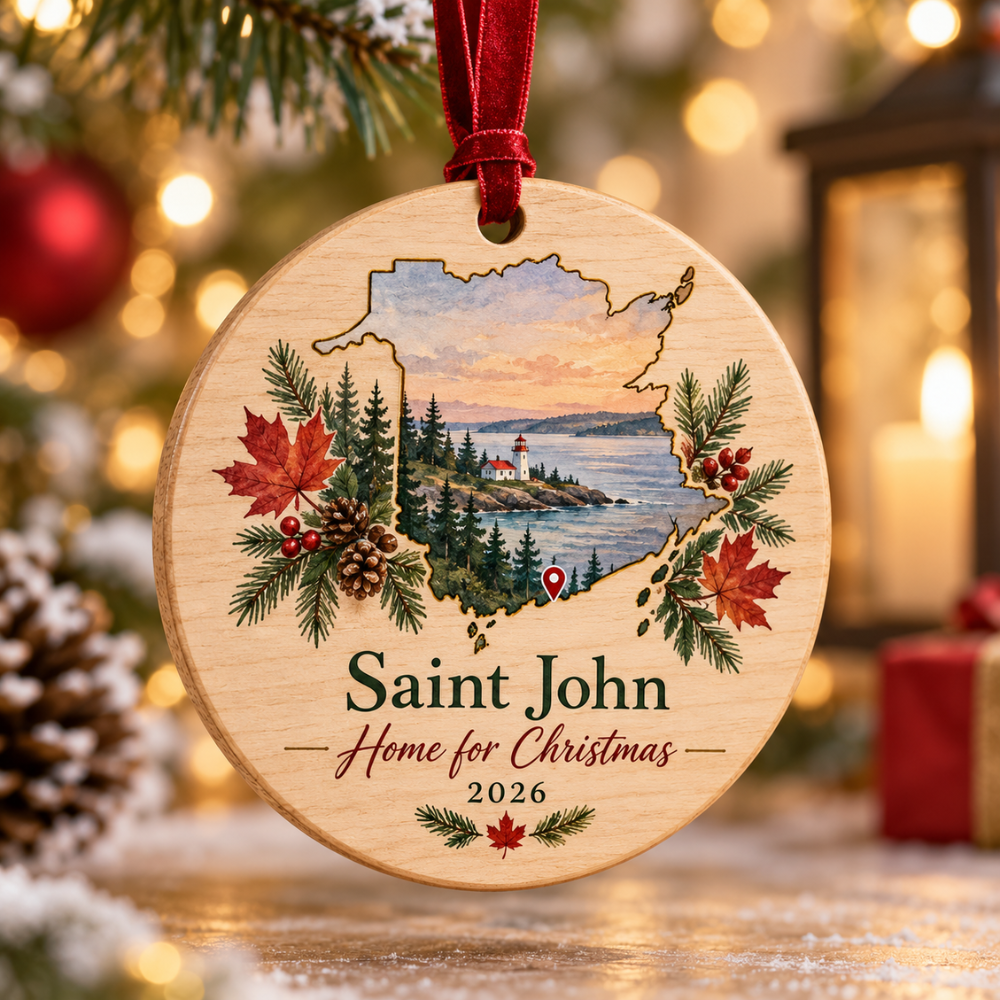 New Brunswick Map Personalized Ornament - Saint John — Photo 3
