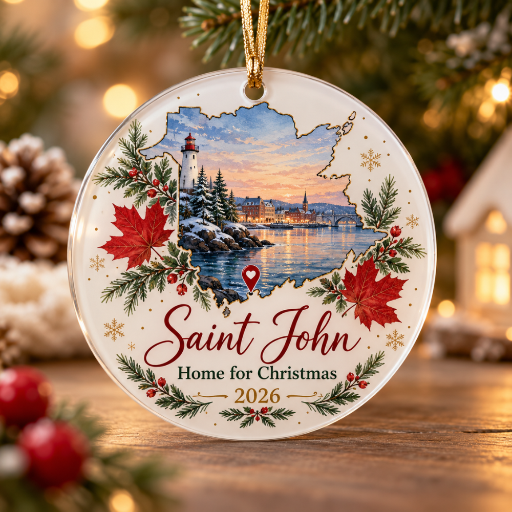 New Brunswick Map Personalized Ornament - Saint John — Photo 1