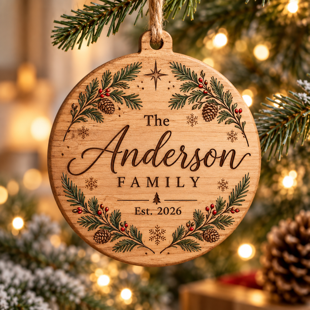 Personalized Wooden Christmas Ornament — Photo 1