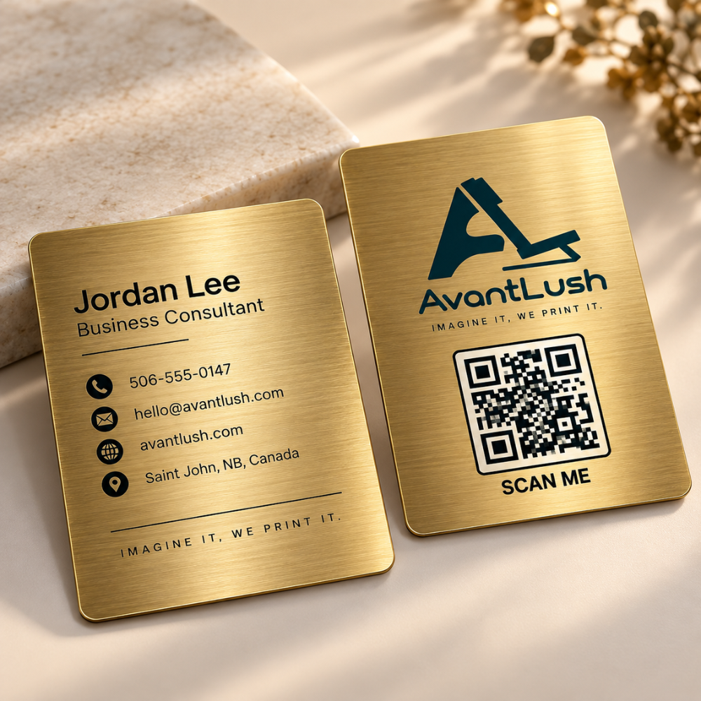 Gold Brushed Metallic Business Cards — Photo 1