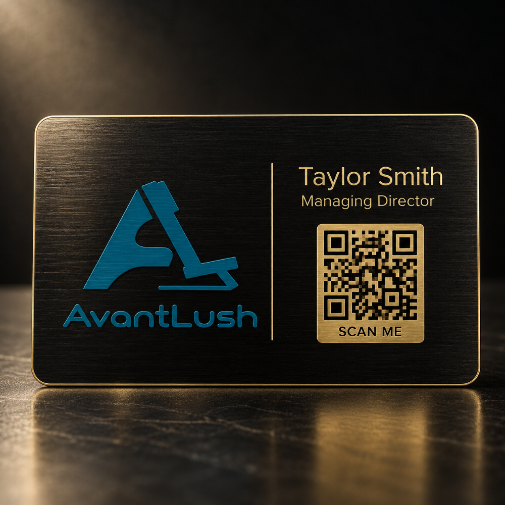 Black & Gold Brushed Metallic Business Cards — Photo 1