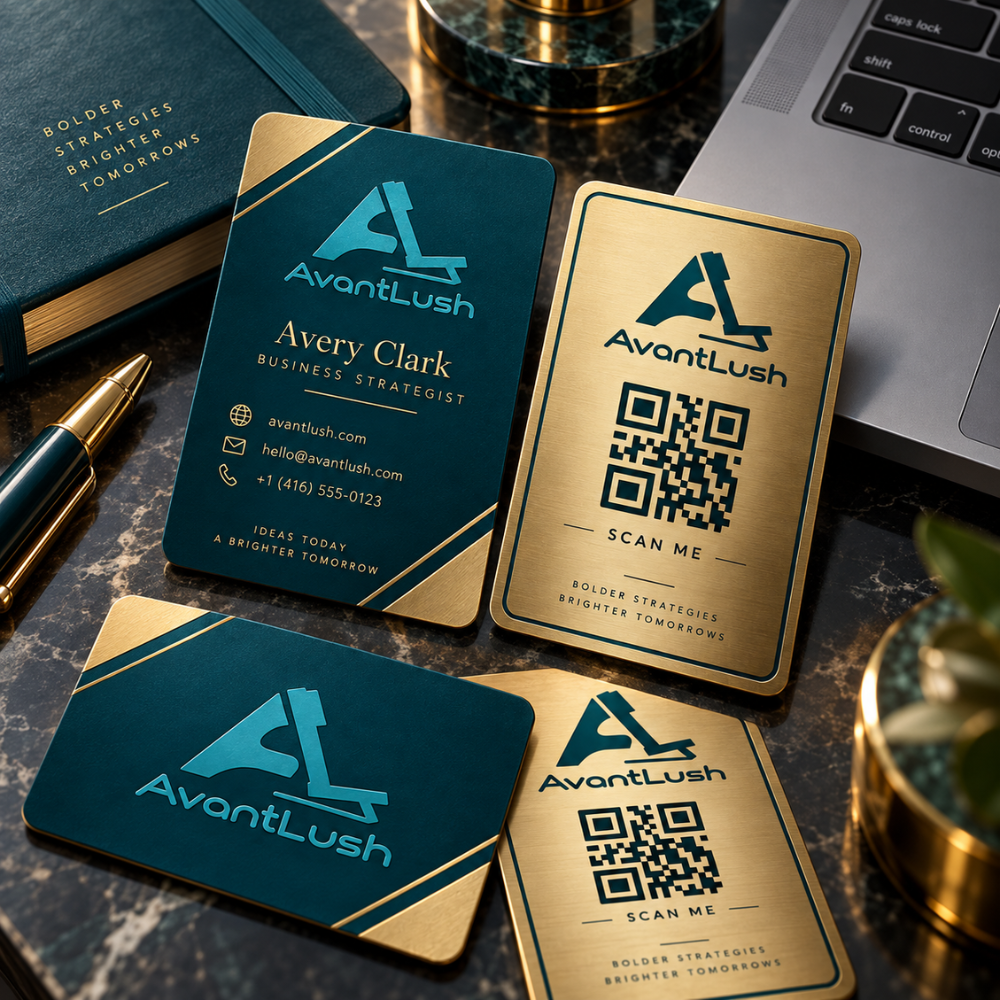 Gold & Teal Executive Premium Business Cards — Photo 3