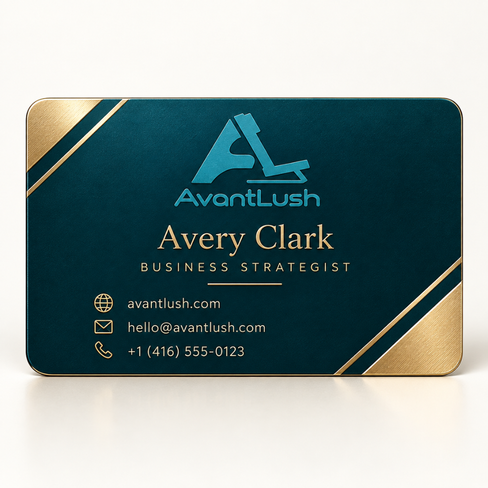 Gold & Teal Executive Premium Business Cards — Photo 4