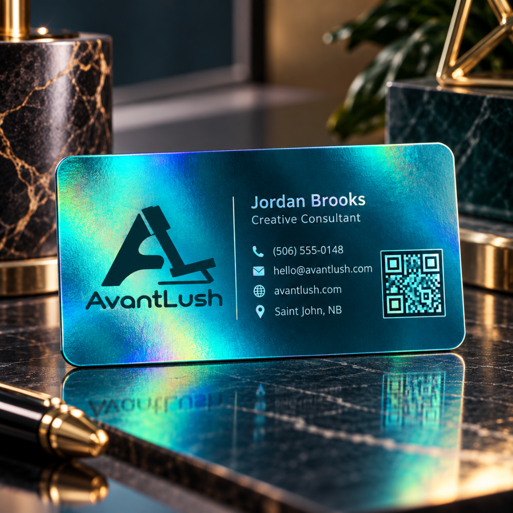 Teal Holographic Business Cards — Photo 3