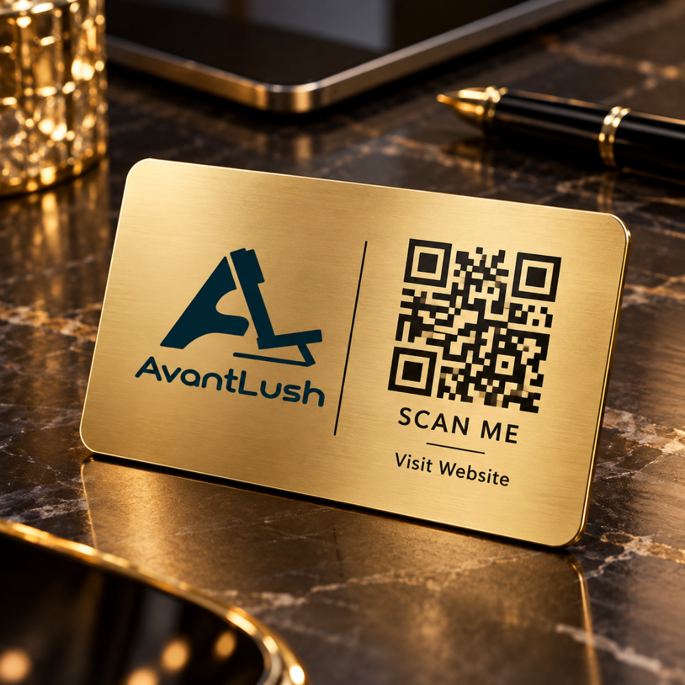 Gold Executive Premium QR Code Business Cards — Photo 3