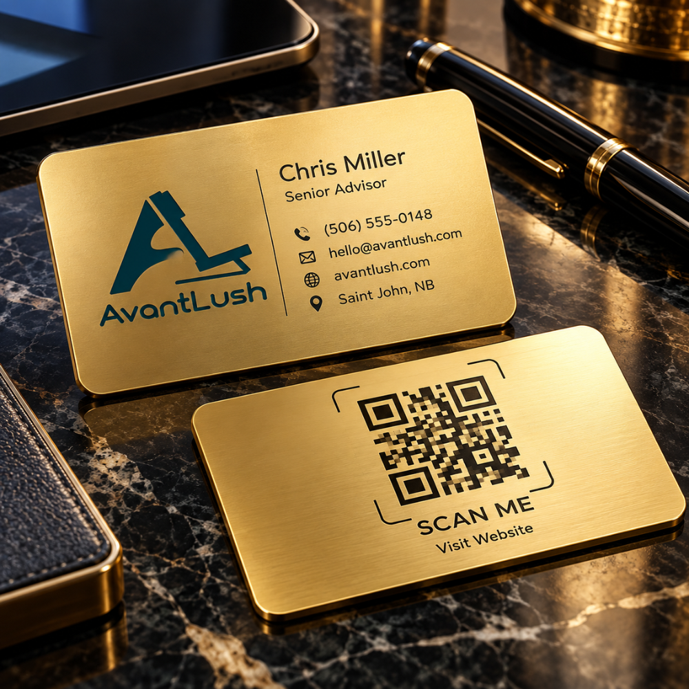 Gold Executive Premium QR Code Business Cards — Photo 4