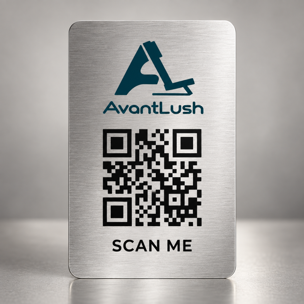 Silver Executive Premium QR Code Business Cards