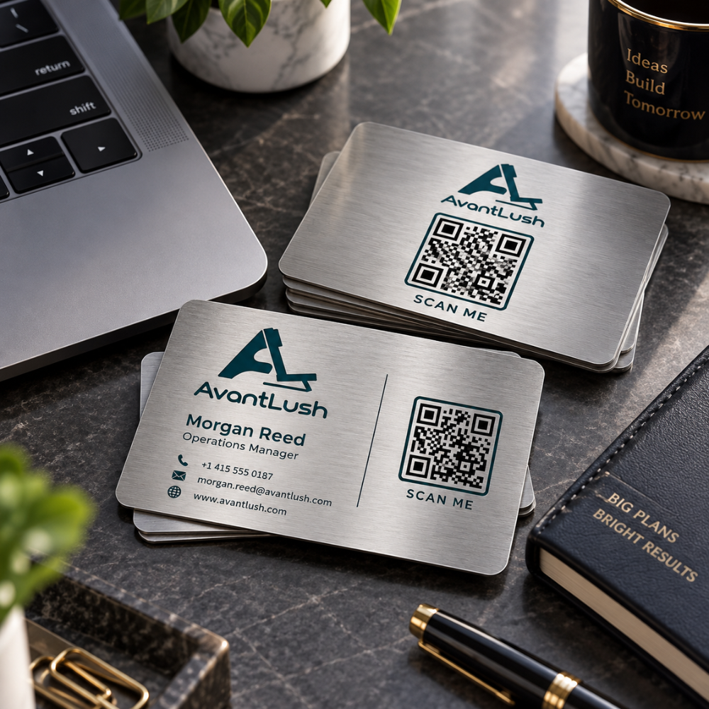 Silver Executive Premium QR Code Business Cards — Photo 3