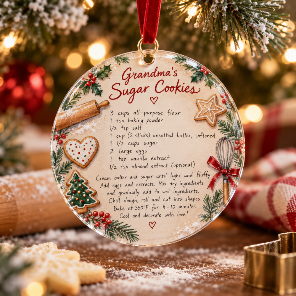Personalized Handwritten Recipe Ornament — Photo 1