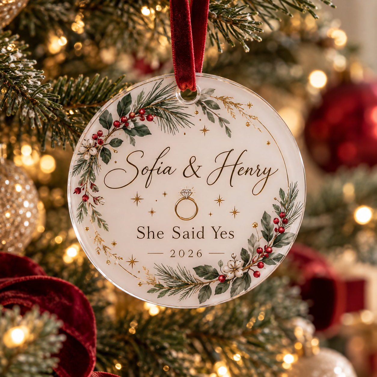 Personalized Engagement Ornament — Photo 3