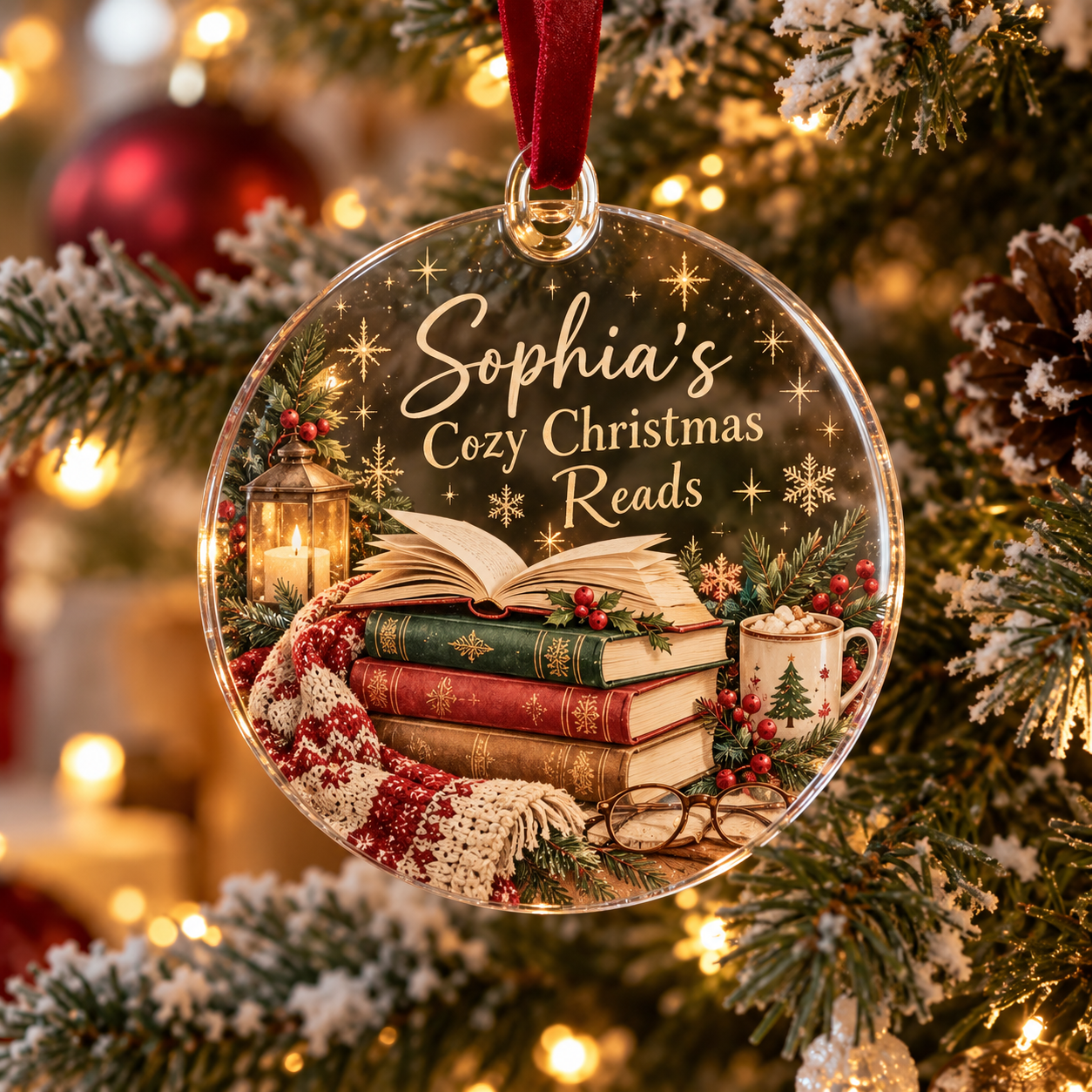 Personalized Book Lover Ornament — Photo 3