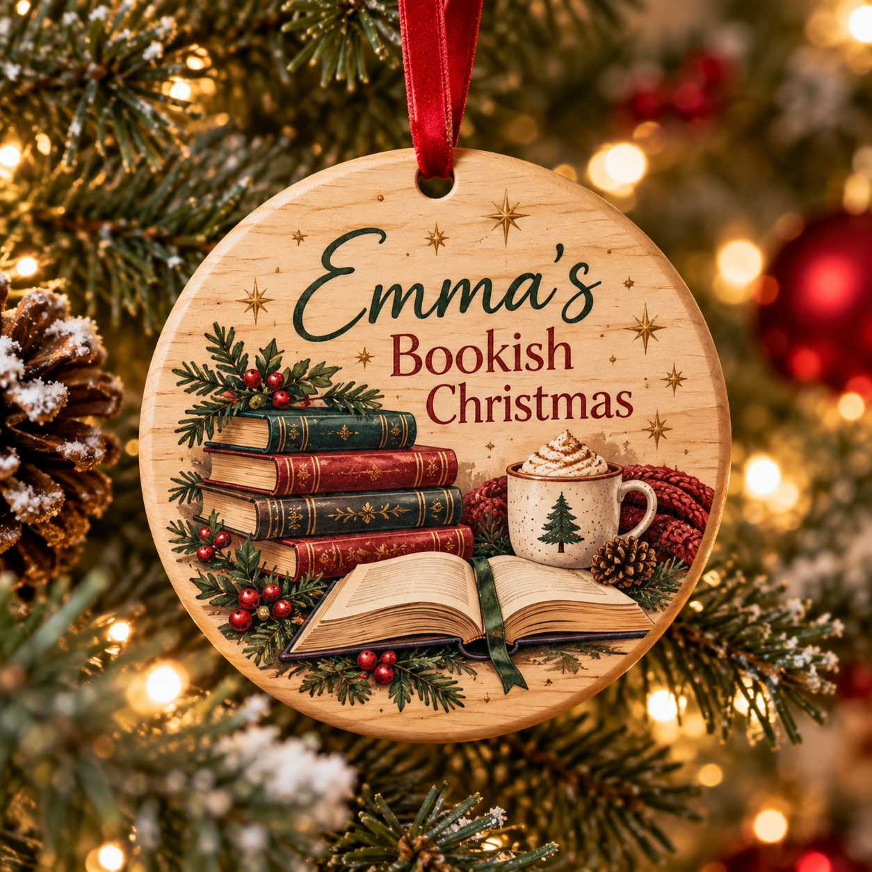 Personalized Book Lover Ornament — Photo 4