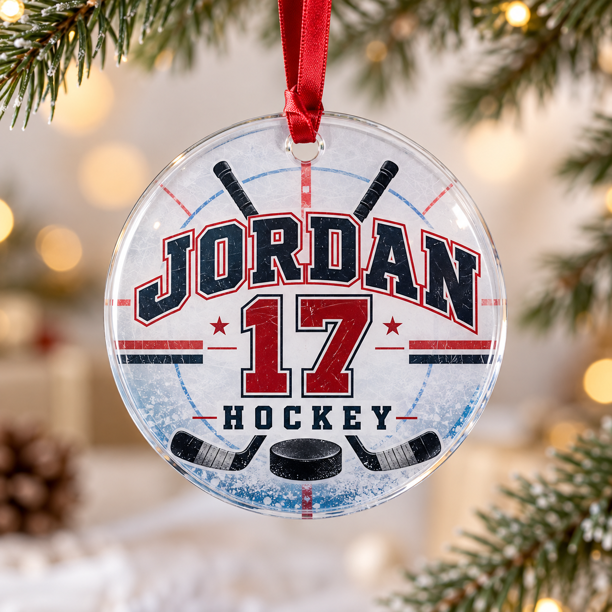Personalized Hockey Sports Team Ornament
