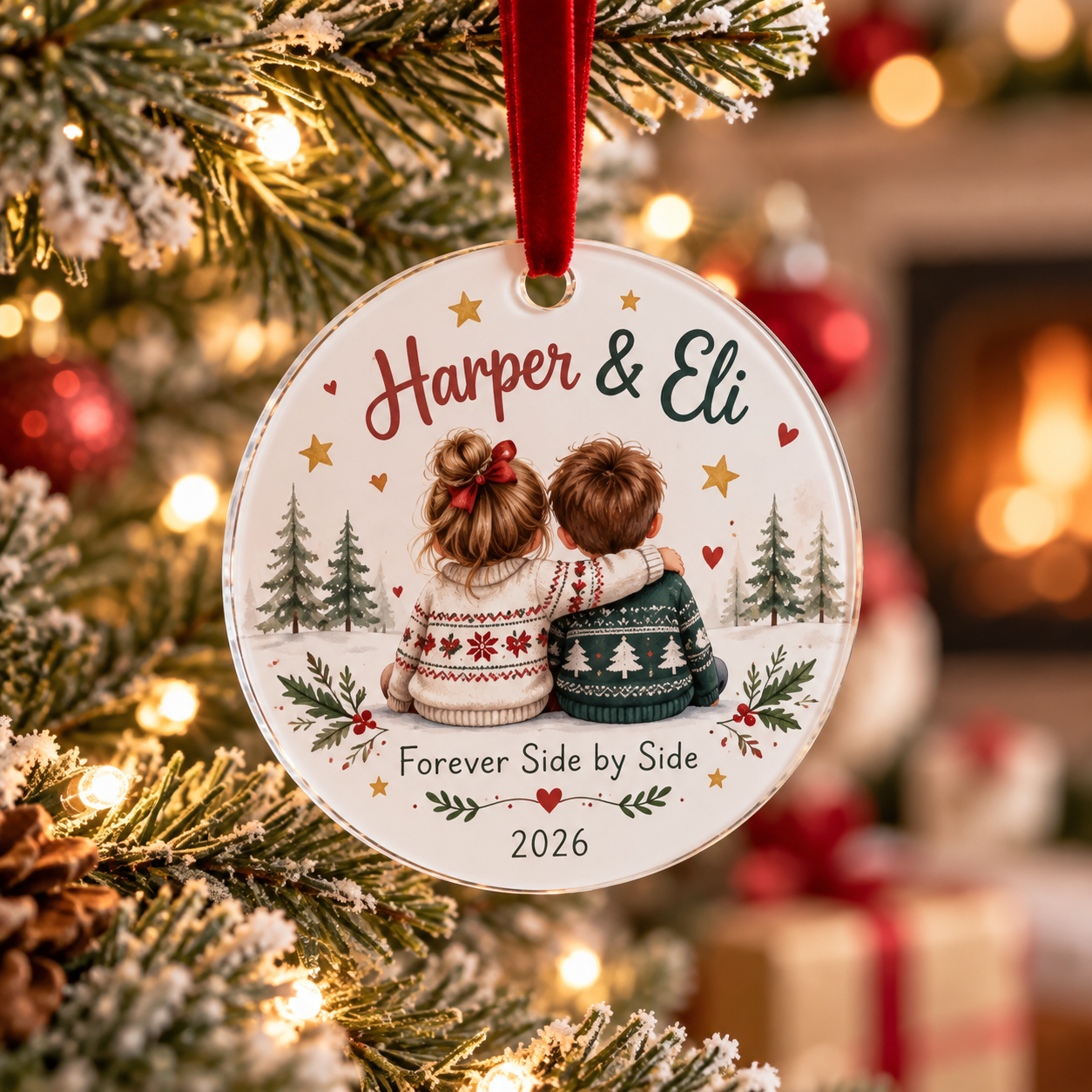 Personalized Sibling Ornament