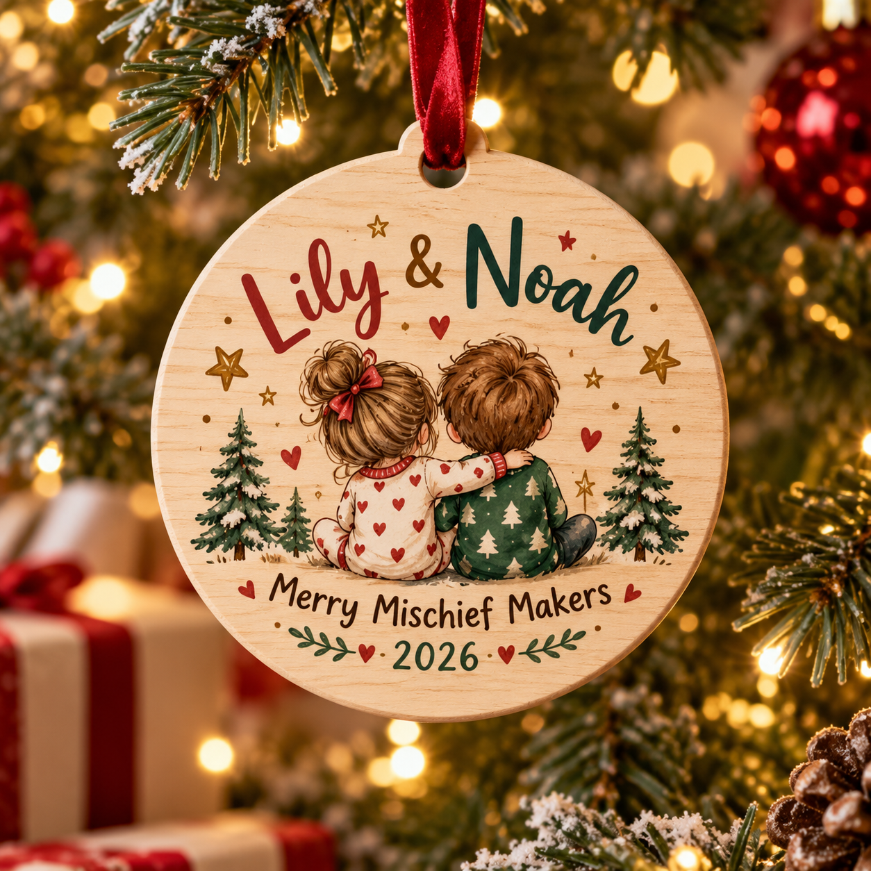 Personalized Sibling Ornament — Photo 3