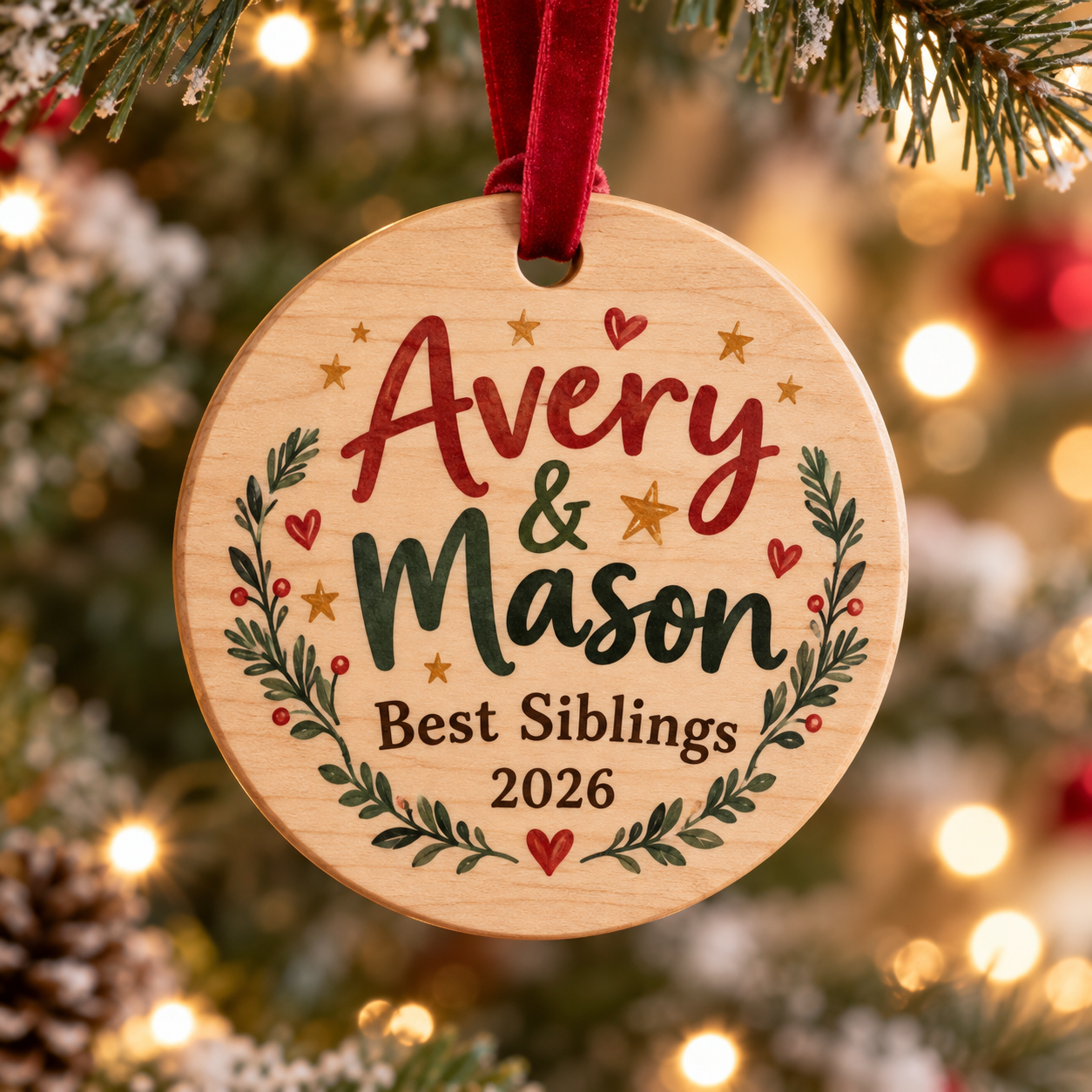 Personalized Sibling Ornament — Photo 4