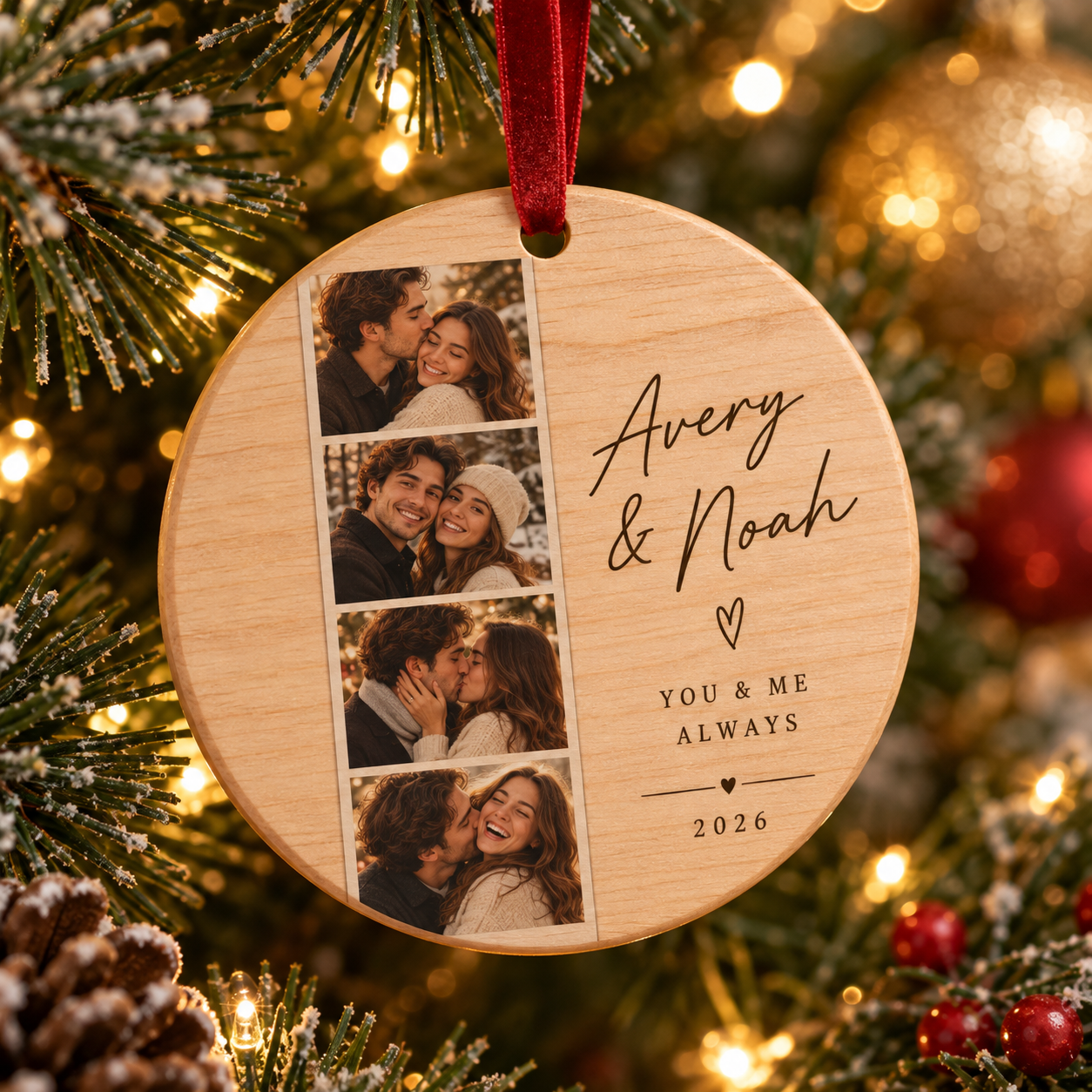 Personalized Couple Photo Strip Ornament — Photo 4