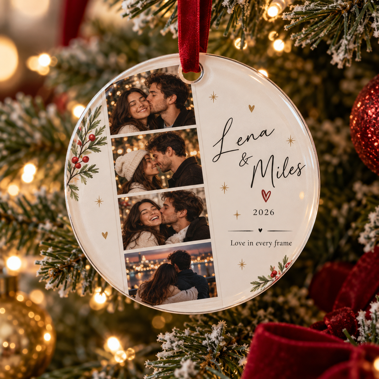 Personalized Couple Photo Strip Ornament — Photo 3