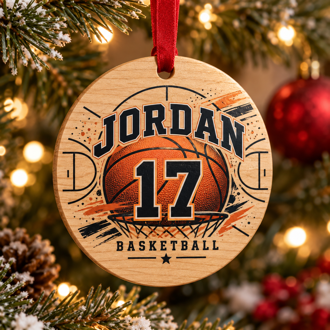 Personalized Basketball Sports Team Ornament — Photo 2