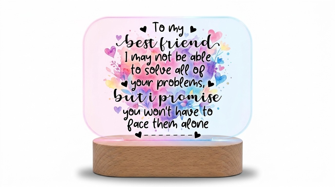 Best Friend Personalized LED Acrylic Lamp Canada – Custom Friendship Gift — Photo 5