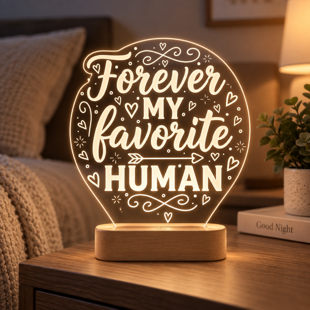 You’re My Favorite Human LED Acrylic Lamp Canada – Romantic Gift — Photo 5