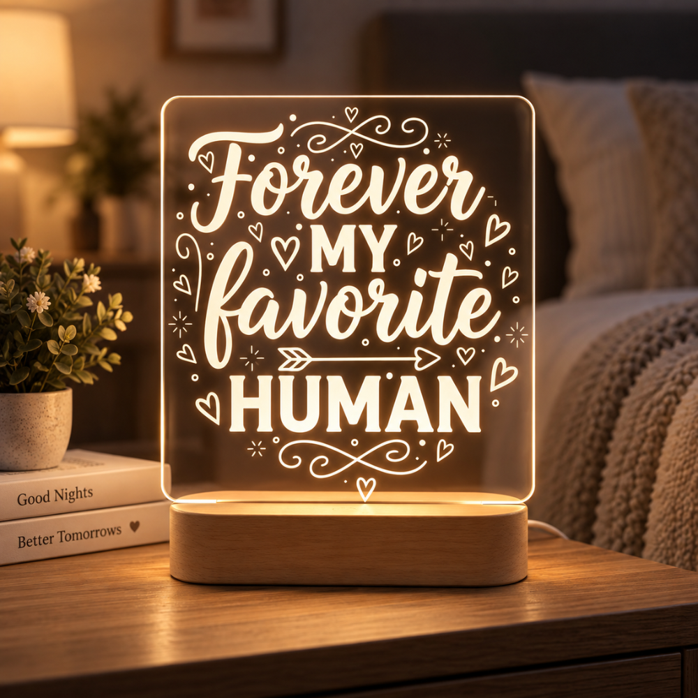 You’re My Favorite Human LED Acrylic Lamp Canada – Romantic Gift — Photo 6