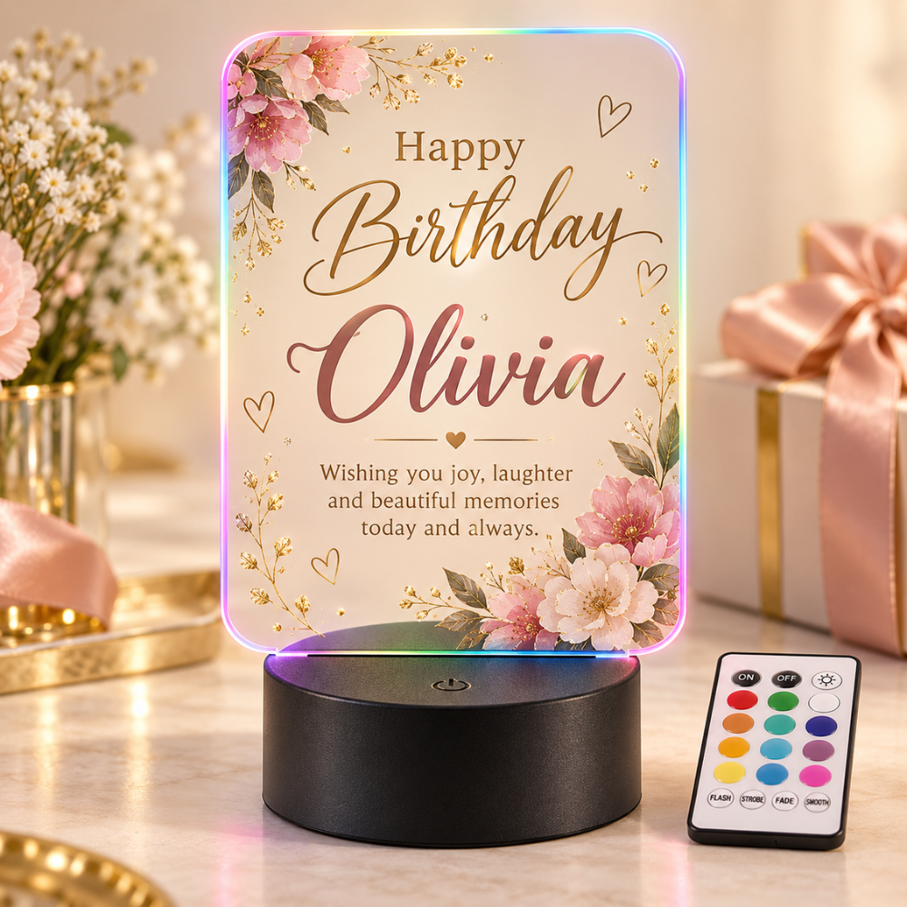 Personalized Birthday Message LED Lamp — Photo 1