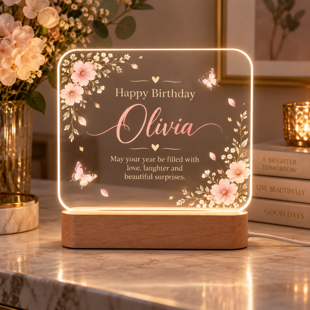 Personalized Birthday Message LED Lamp — Photo 4